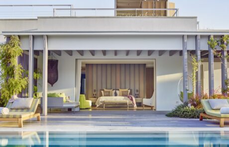 Master suite terrace at Isla Sa Ferradura with an open bedroom